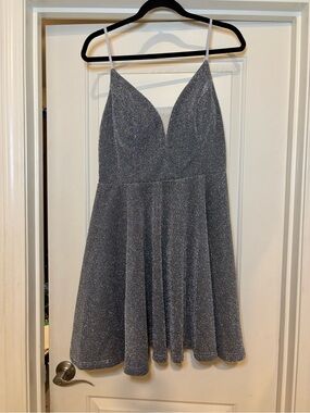 Ever Pretty Silver Glitter Party Dress